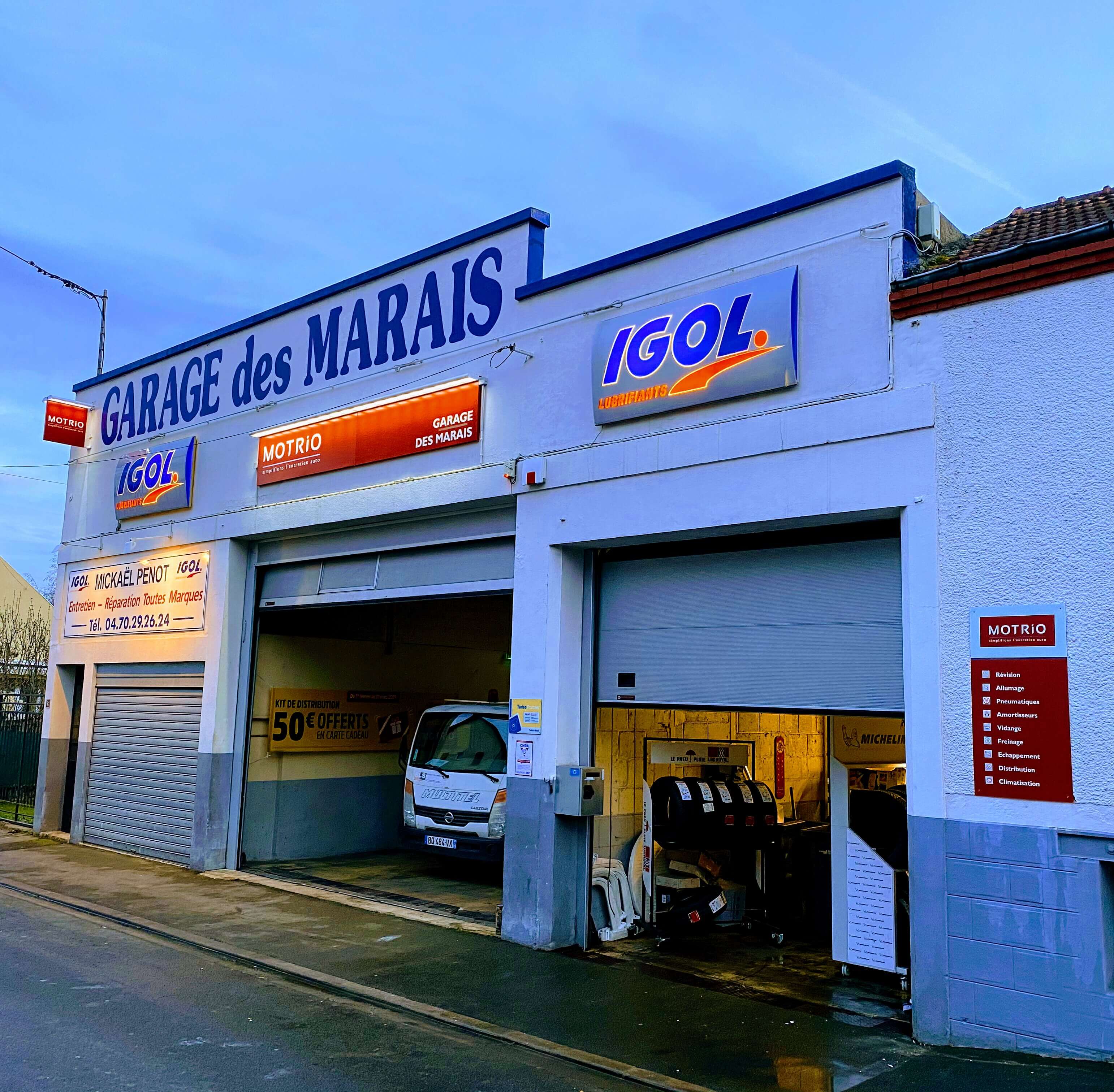 Façade du Garage des Marais à Montluçon